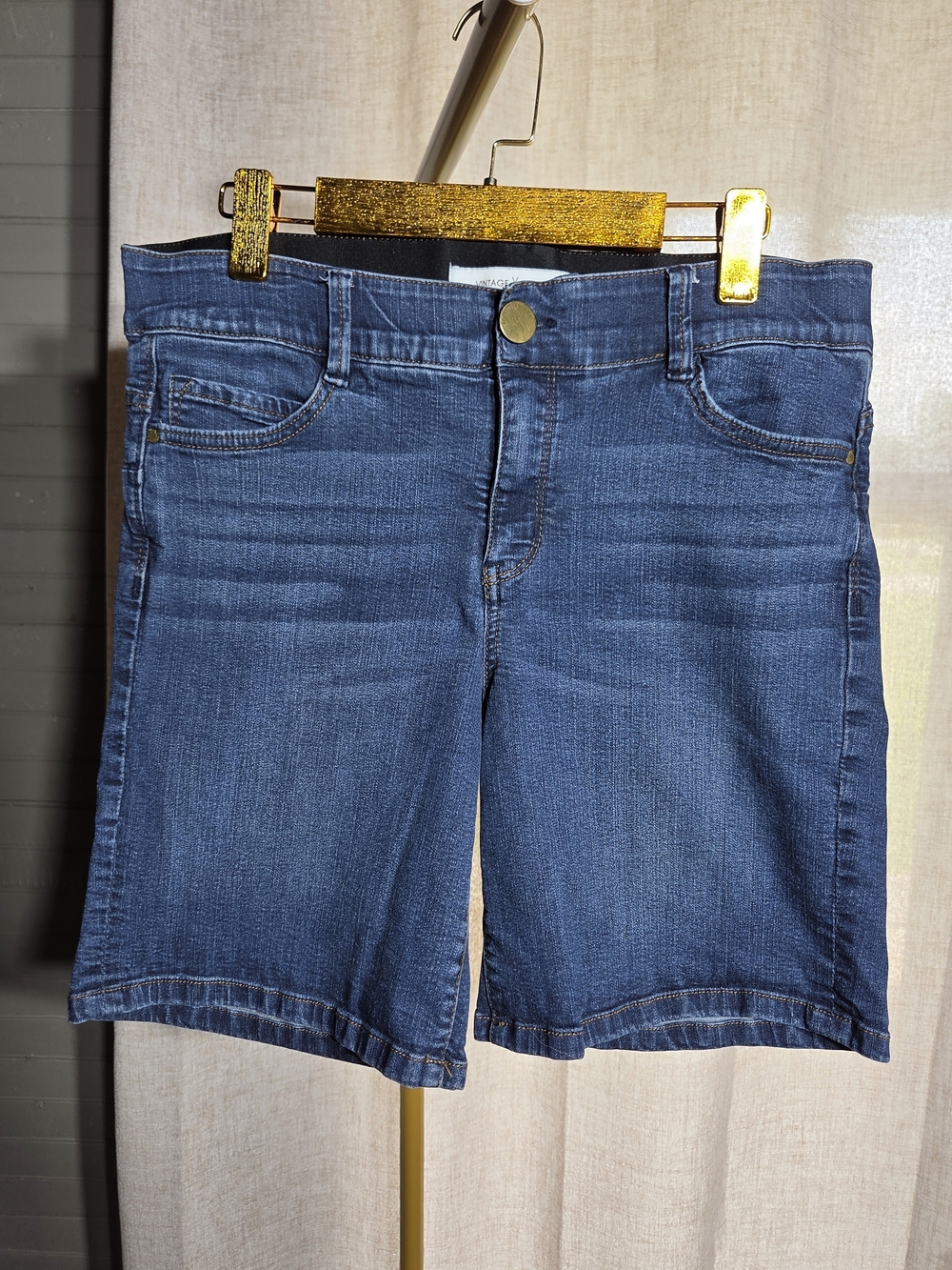 Vintage America Dark Blue Denim Bermuda Shorts